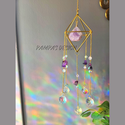 Amethyst Natural Gemstone Crystal Suncatcher